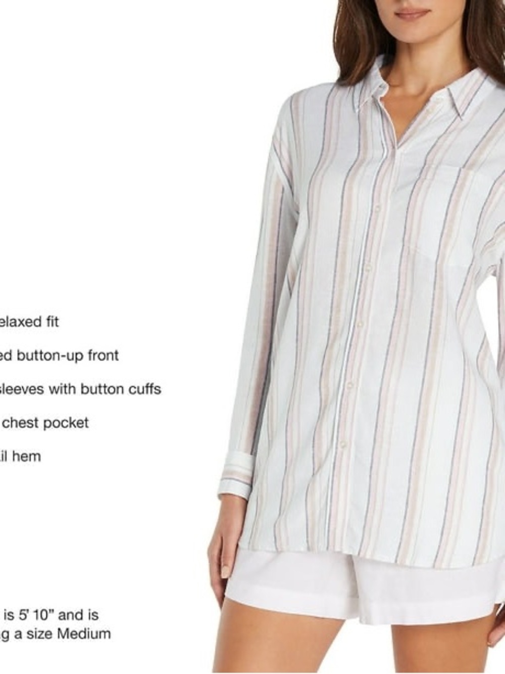 Gap Women's Linen Button-Down Top Multi Color Size Medium NWT - Picture 9 of 12